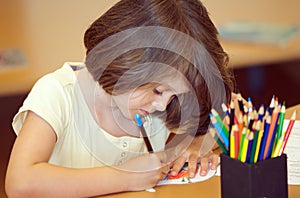 Child drawing photo