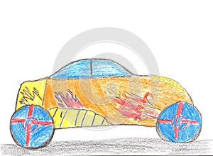 Child drawing car