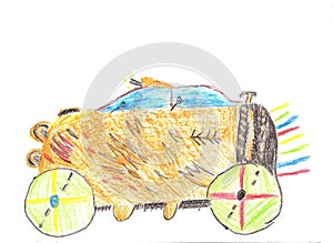 Child drawing car