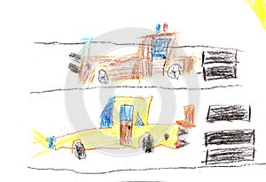 Child drawing car