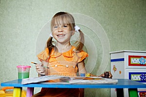 Child drawing at home