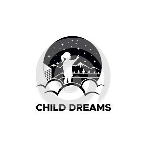 Child dreams logo vector designs