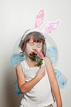 Child dresses up in costume fairy