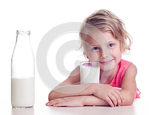 Child drinks milk
