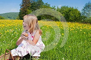 Child on Easter egg hunt