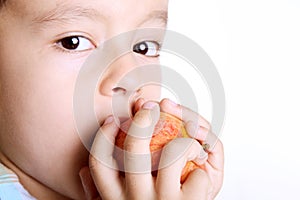 Child eating apple