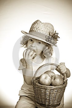 Child eating apple