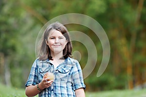 Child eating apple