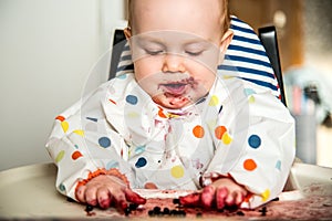 Child eating berries