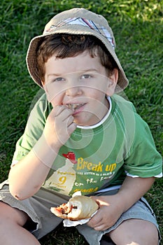 Child eating bread