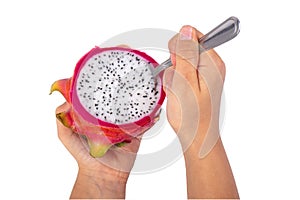 Child Eating A Dragon Fruit