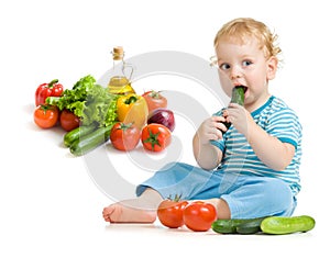 Child eating healthy food