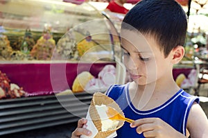 Child eating ice cream