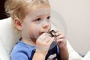 Child eating pancake