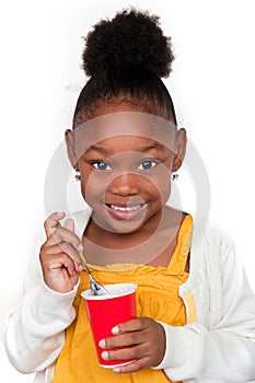 Child Eating Yogurt