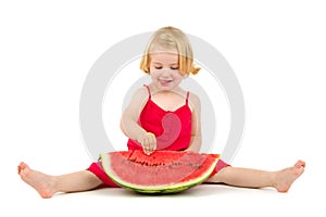 Child eats melon