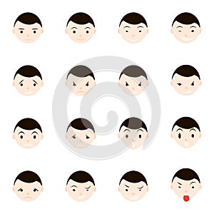 Child emotions, faces set
