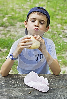 Child enjoying a picnic