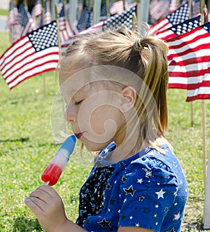 Child enjoying the red white and blue