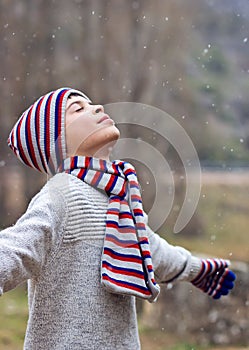 Child enjoying the snow