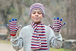 Child enjoying the snow