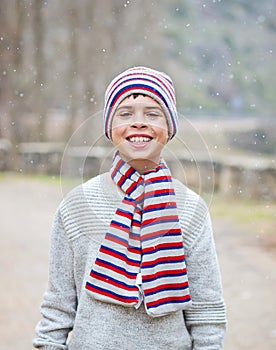 Child enjoying the snow