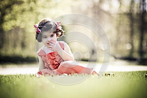 Child enjoying sunny day