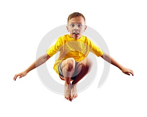 Child exercising and jumping