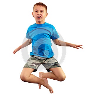 Child exercising and jumping