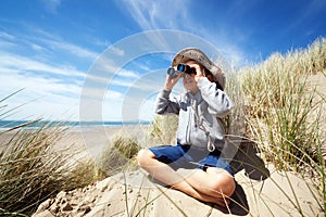 Child explorer at the beach