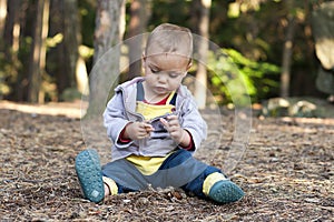 Child exploring nature