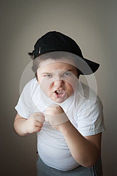 Child fight boxing agression kid boy