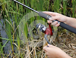 child fishing reel