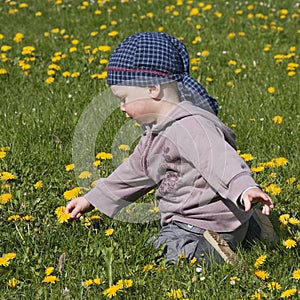 Child in flowers