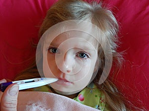 Child with a flu or cold.