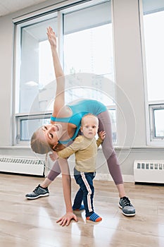 Child-friendly fitness for mothers with kids toddlers