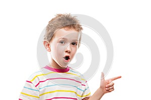 Child gesturing or finger pointing