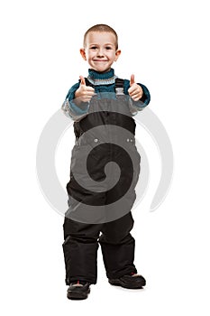 Child gesturing thumb up