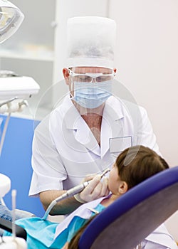 Child getting dental treatment