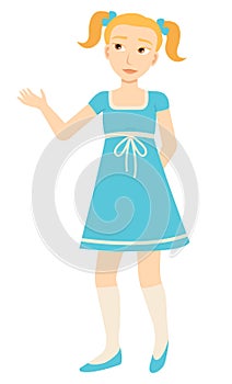 Child or Girl in Dress, Isolated Character, Kid