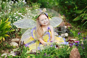 Child girl dressed as fairy