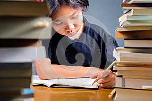 Child Girl Intend to Do Homework