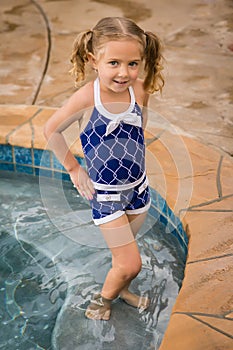 Child girl pool swim