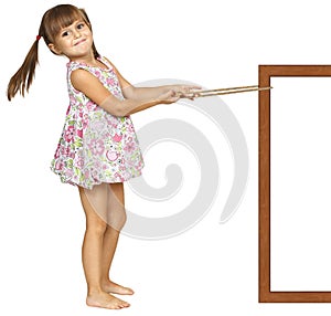 Child girl pulling frame