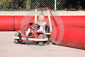 Child on go kart