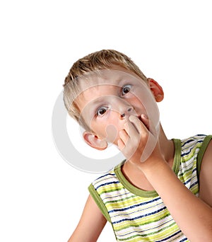 Child with goggle eyes photo