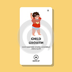 Child Growth And Start To Make First Steps Vector