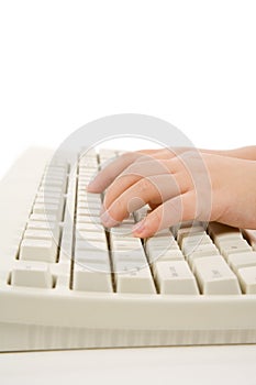 Child hand and Keyboard