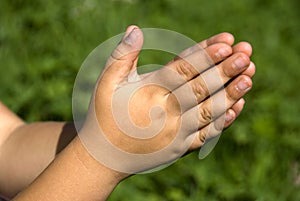 Child hands praying