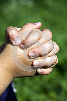 Child hands praying